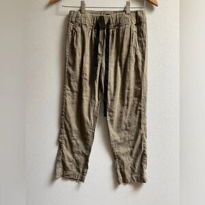 Babaton Aritzia Day  Linen Cropped drawstring trouser pants Sz XXS